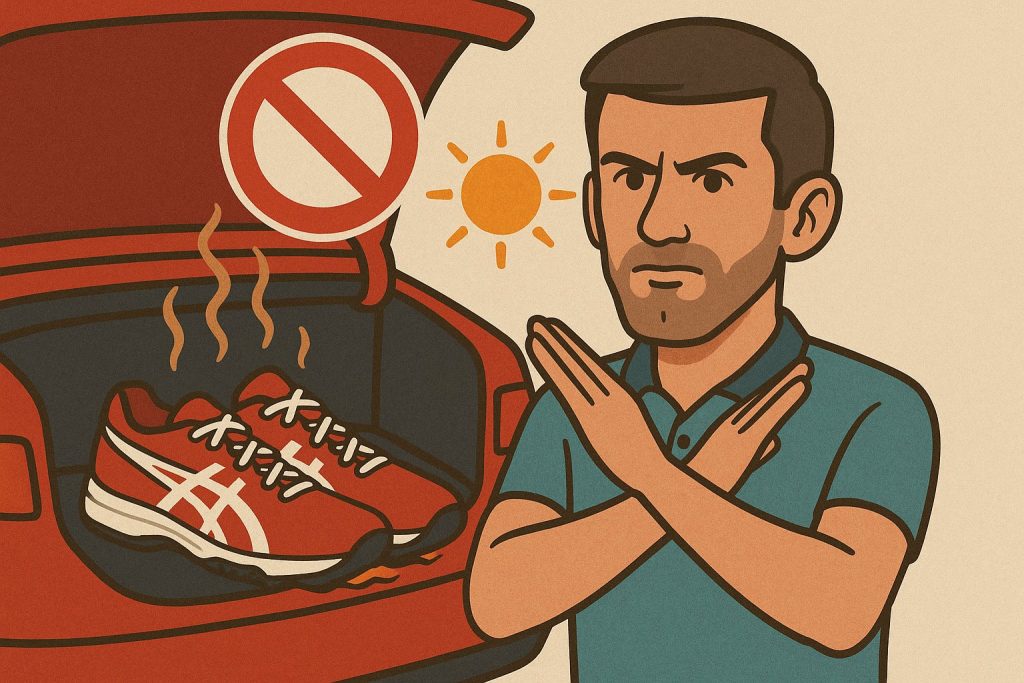 【危険】車に置きっぱなしは絶対NG！テニスシューズの「真夏の保管法」【テニスショップ通販店長のブログ＠テニスショップLAFINO 西山克久】